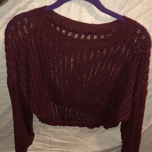 Maroon Crop Sweater